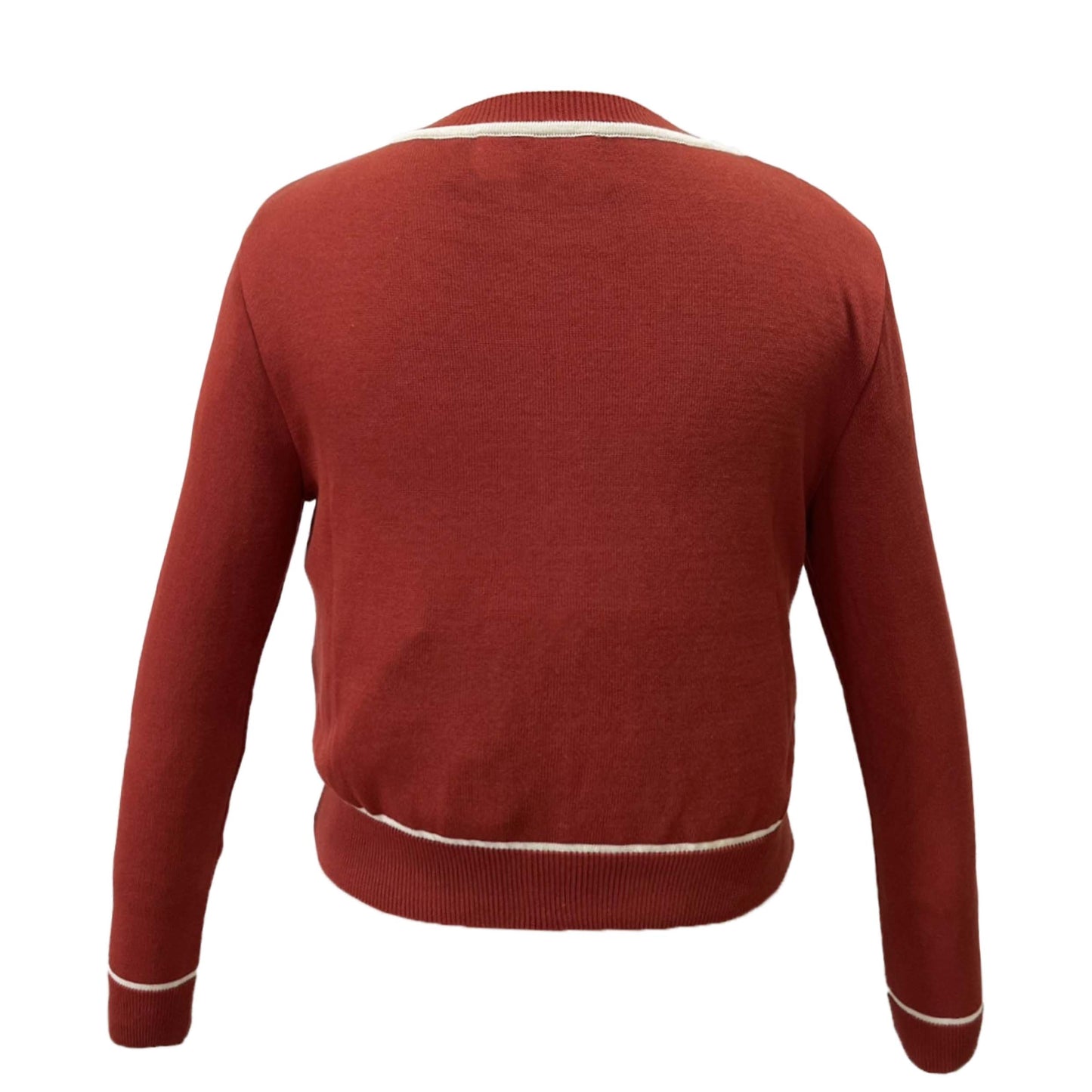 classic cardigan/white berries/rust