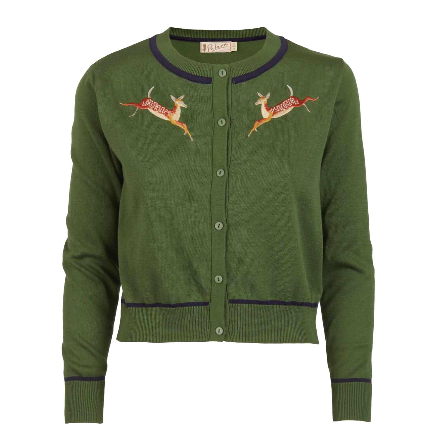 classic cardigan/deer/green