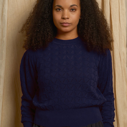 clara/pointelle/navy