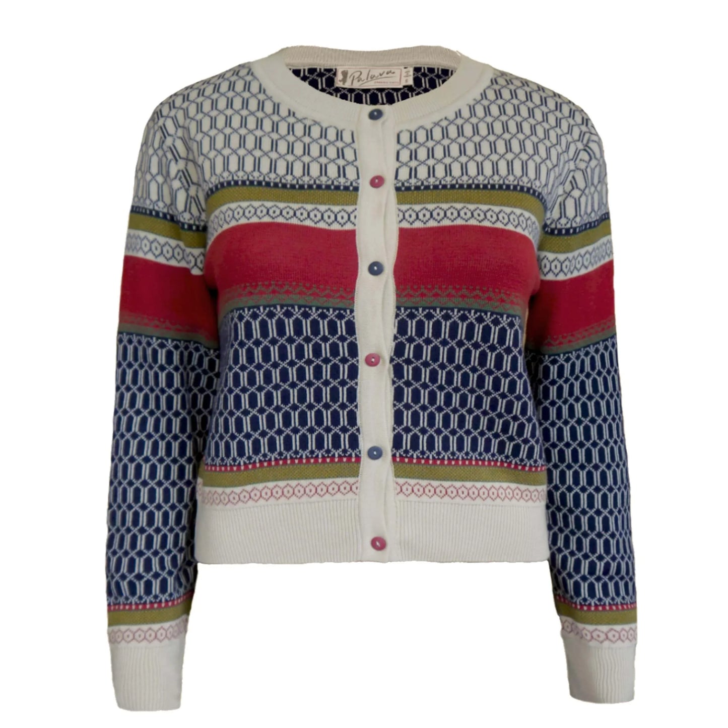 cardigan/jacquard geometric fair isle