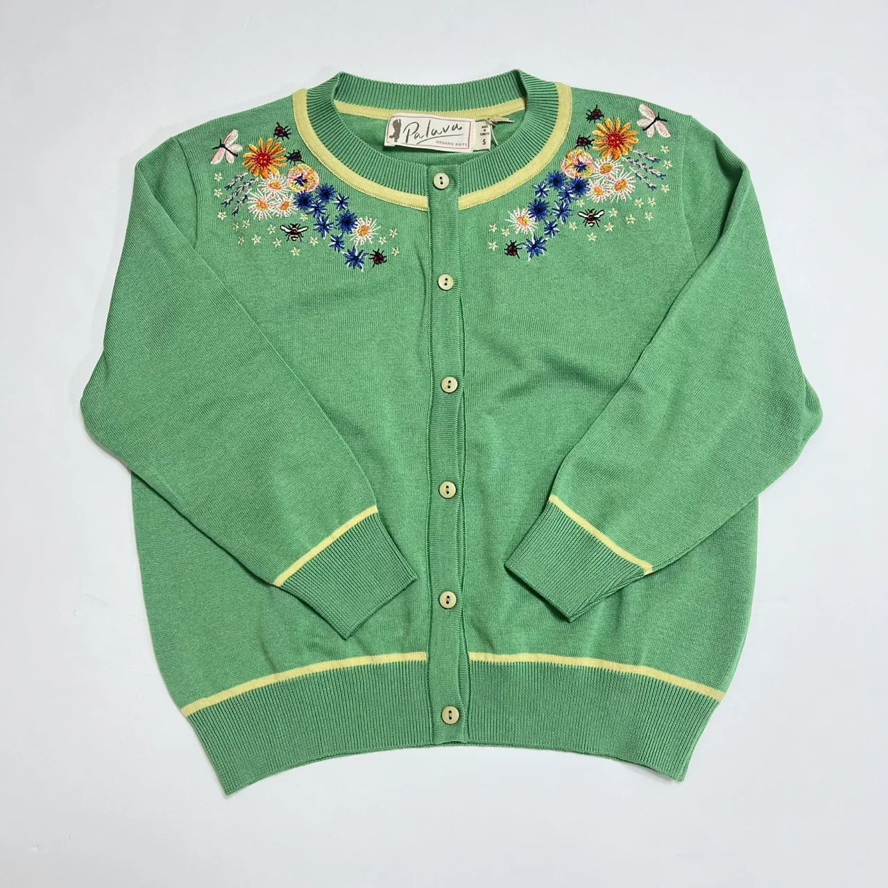 40% OFF! classic cardigan/edible flowers/green/S