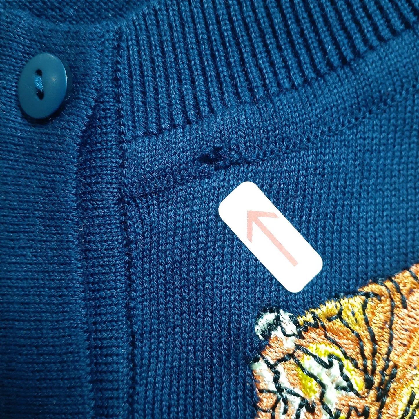 50% OFF! classic cardigan LS/small tiger/all navy/M