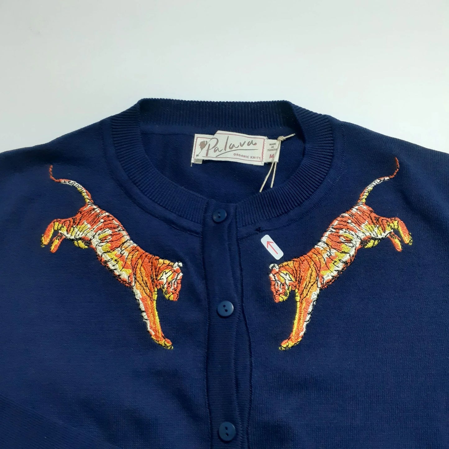 50% OFF! classic cardigan LS/small tiger/all navy/M