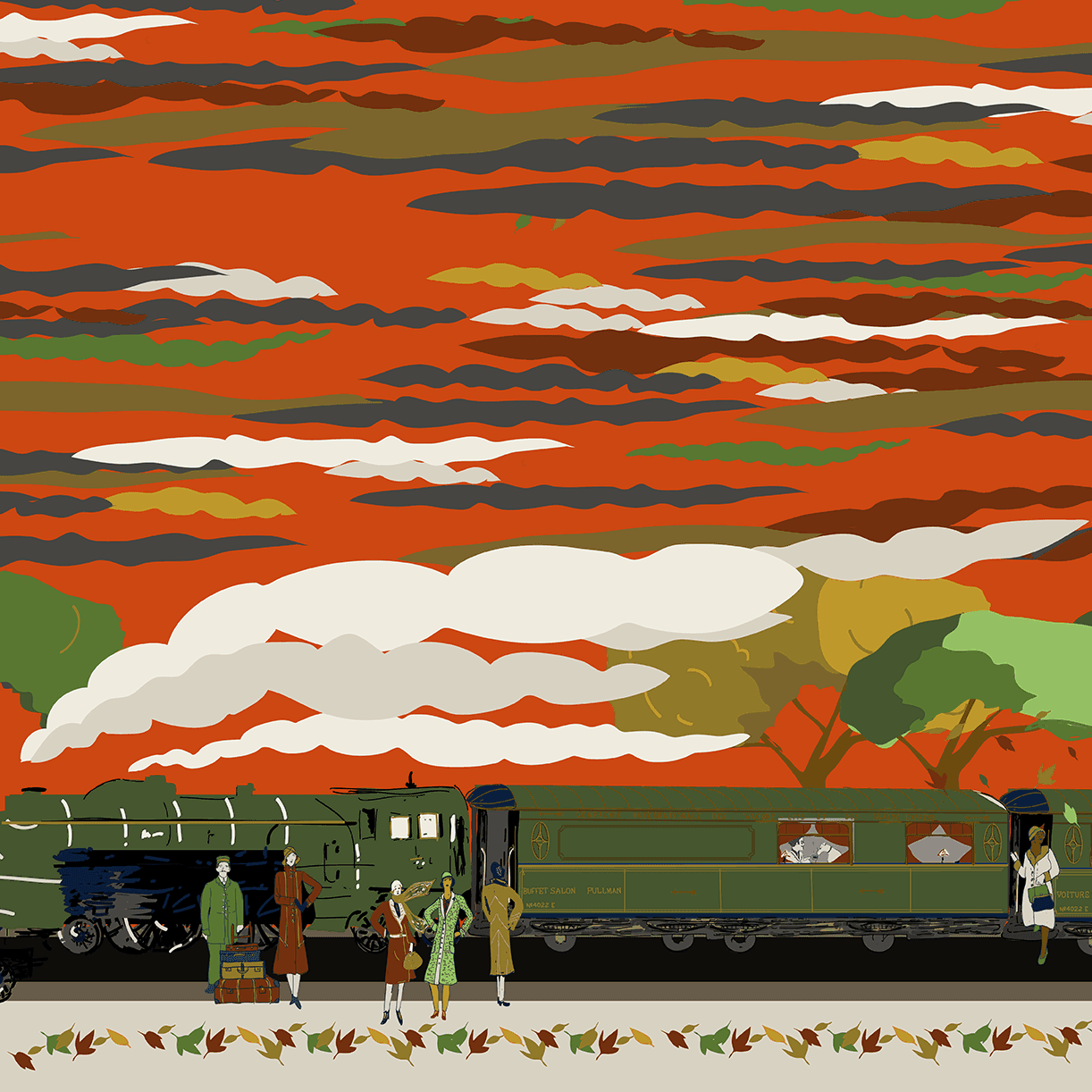 cynthia/flying scotsman /burnt orange