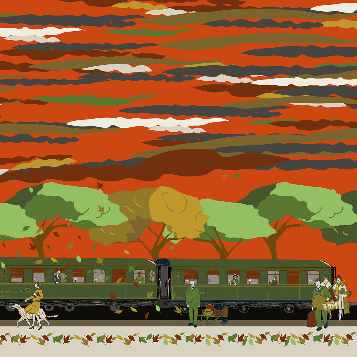 cynthia/flying scotsman /burnt orange