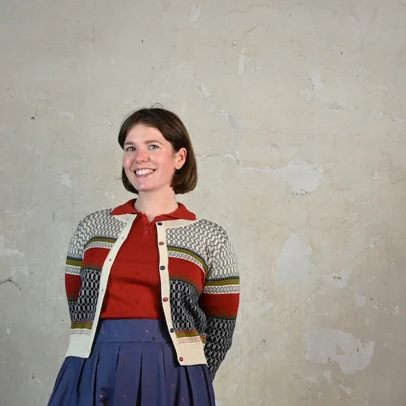 cardigan/jacquard geometric fair isle