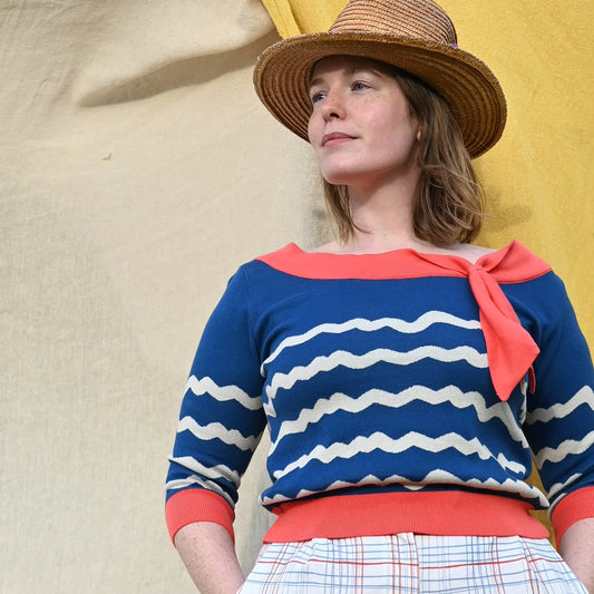 amelie/wave stripe/coral