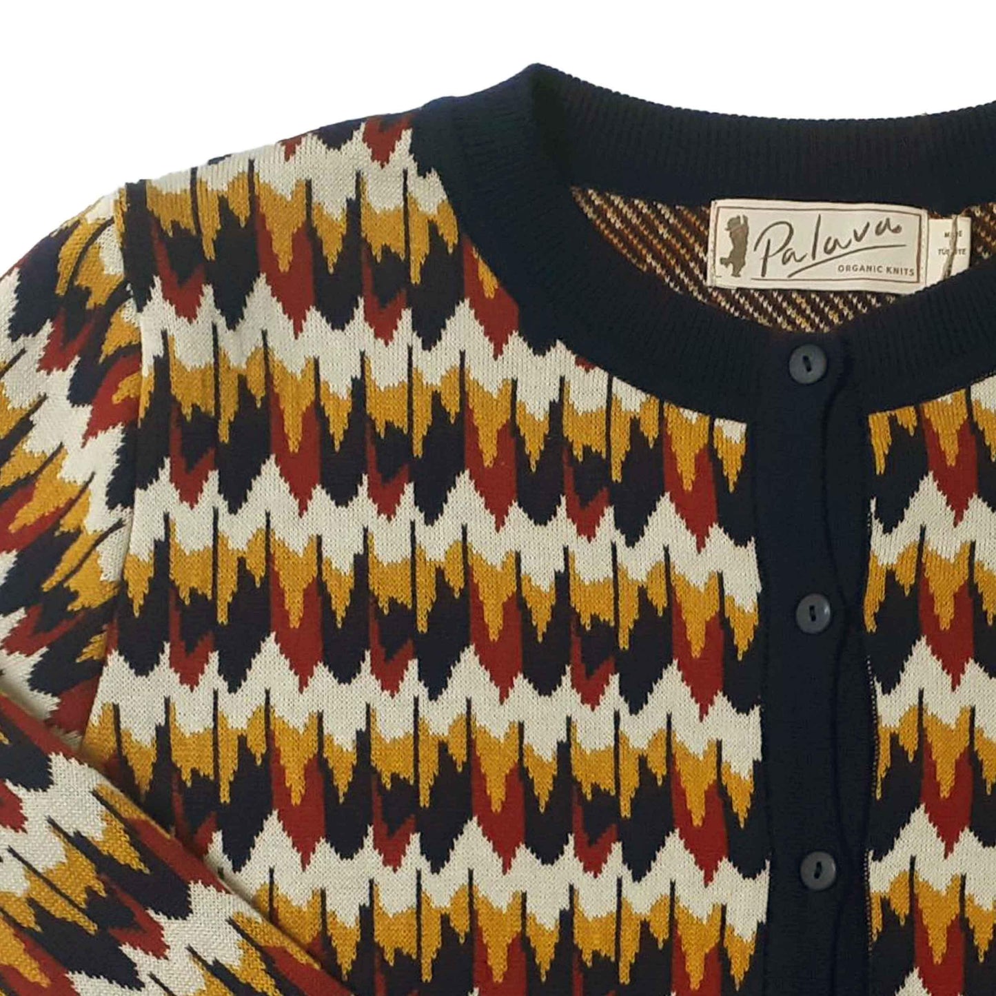cardigan/jacquard marbled feathers/navy