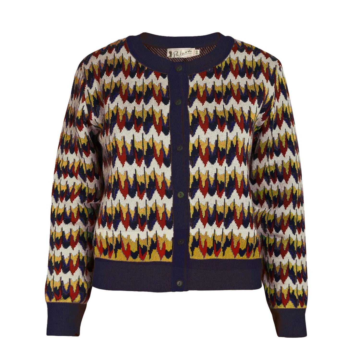 cardigan/jacquard marbled feathers/navy