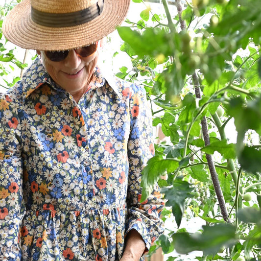 PALAVA レディース オーガニックコットン ドレス tabatha/ditsy daisy/blue
