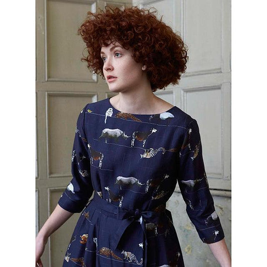 30% OFF! beatrice long/endangered animals/navy/size 6