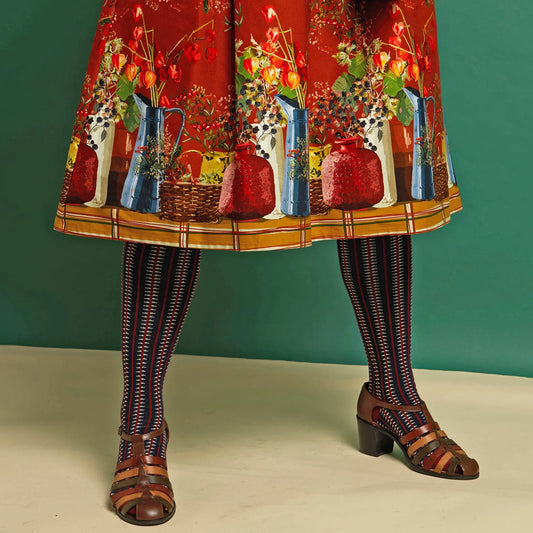 knee-high socks/navy/rocket