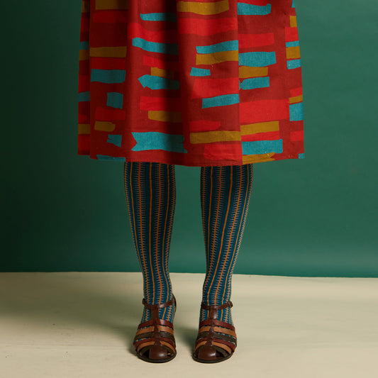 knee-high socks/teal/rocket