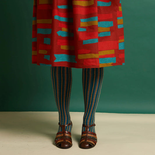 knee-high socks/teal/rocket