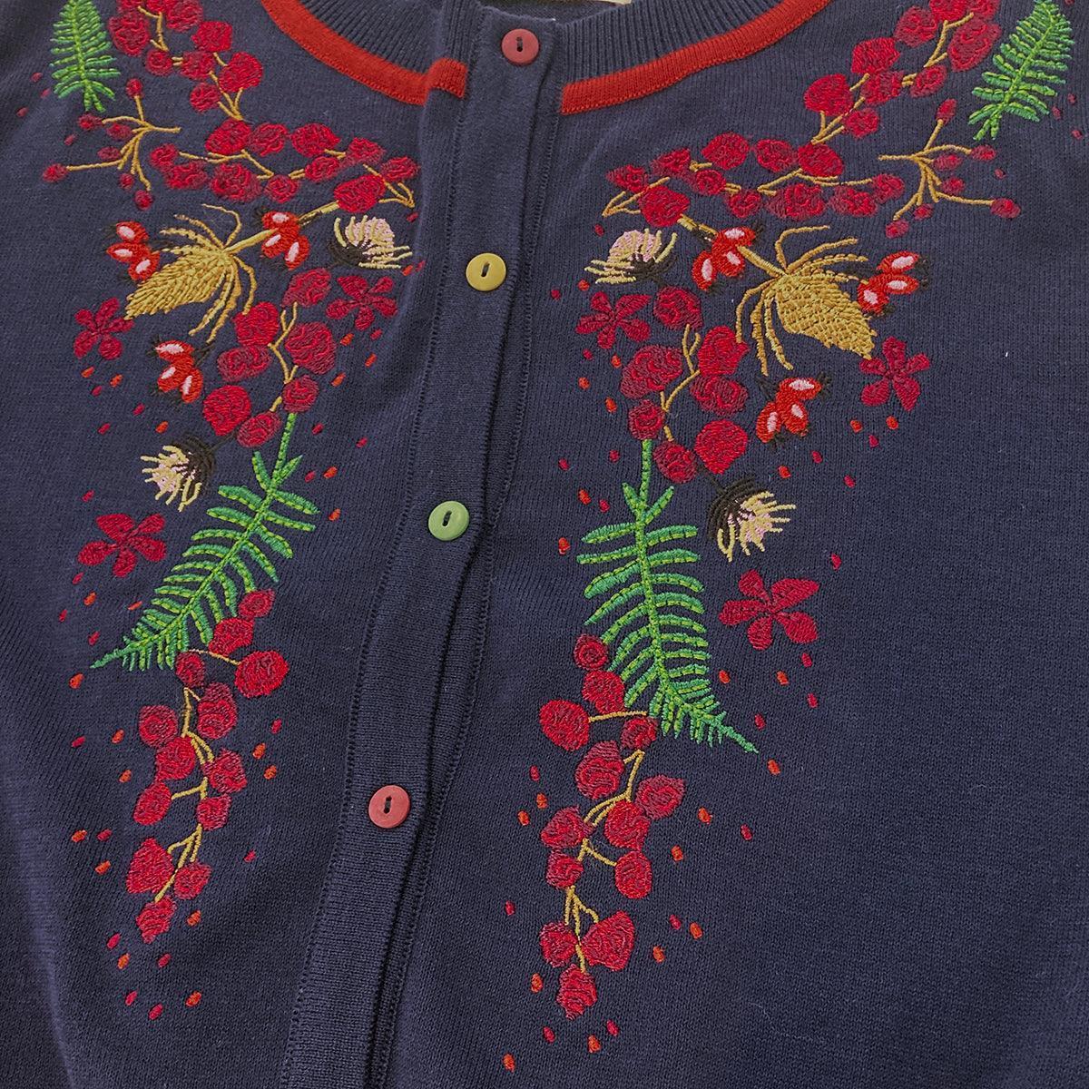 classic cardigan/berries/navy