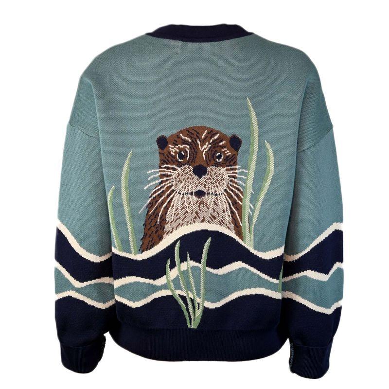 PALAVA パラバ 刺繍　クラシックカーディガン　ベリーズ　ネイビー　L classic cardigan/berries/navy – PALAVA japan