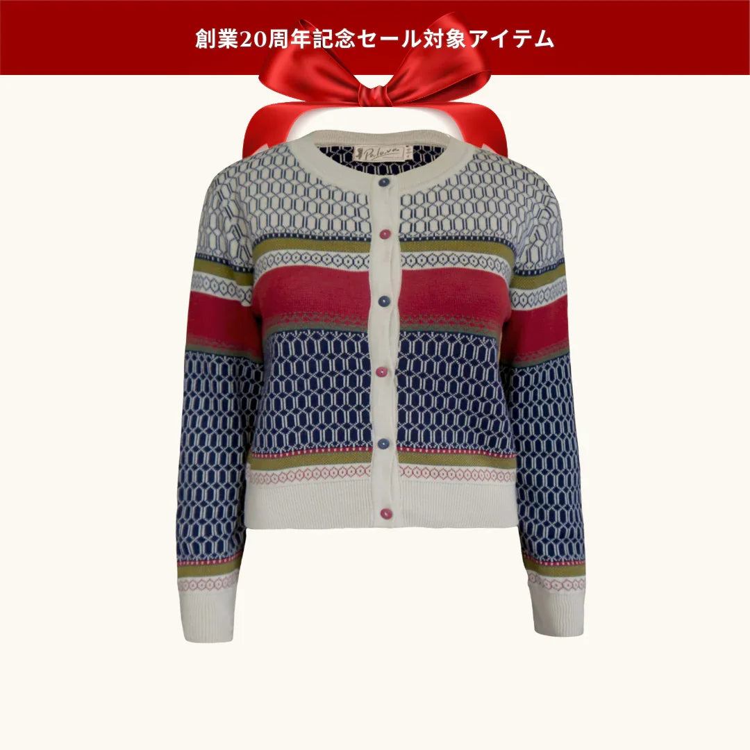 30% OFF! cardigan/jacquard geometric fair isle/XS-XL