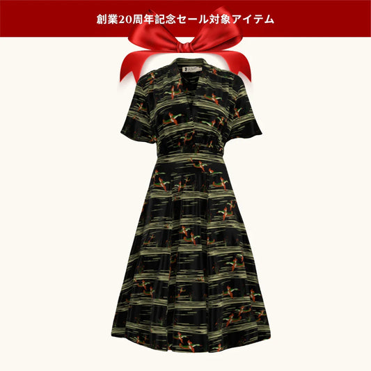 20% OFF! rita/flying ducks/black/size 8-14