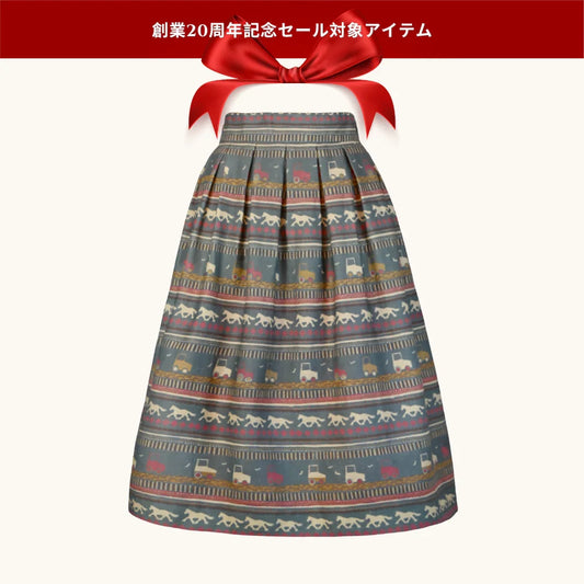 20% OFF! florence/spinning horses/teal/S