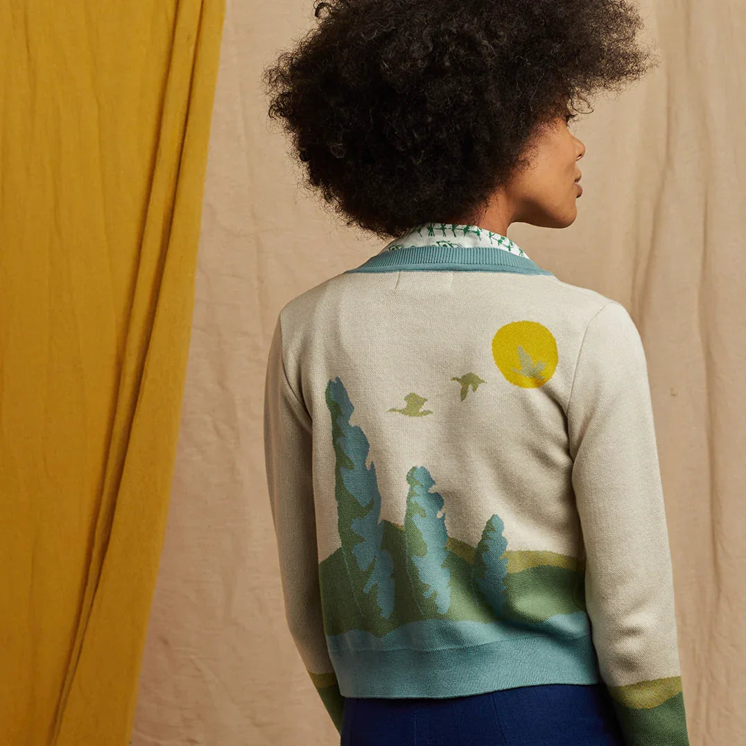 cardigan/flying geese/cream