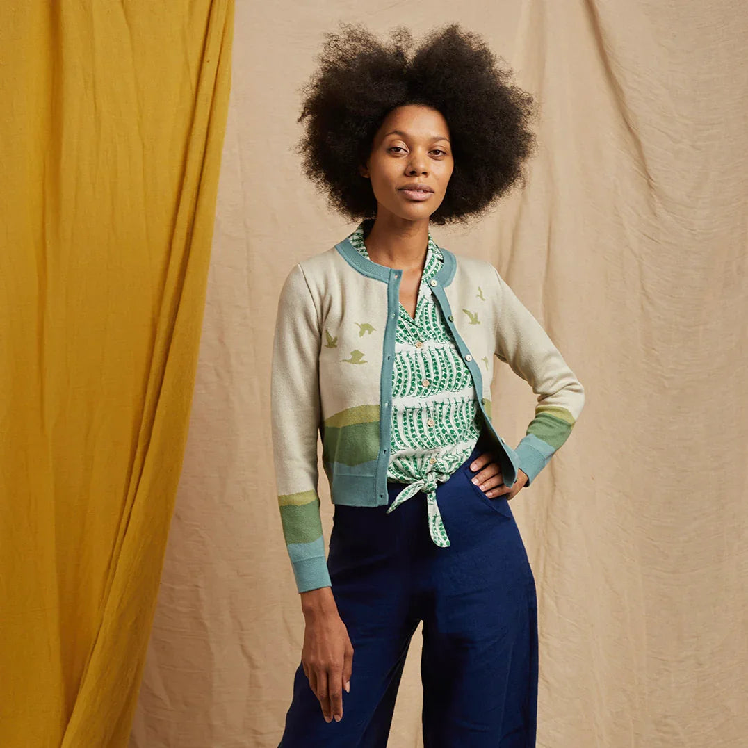 cardigan/flying geese/cream