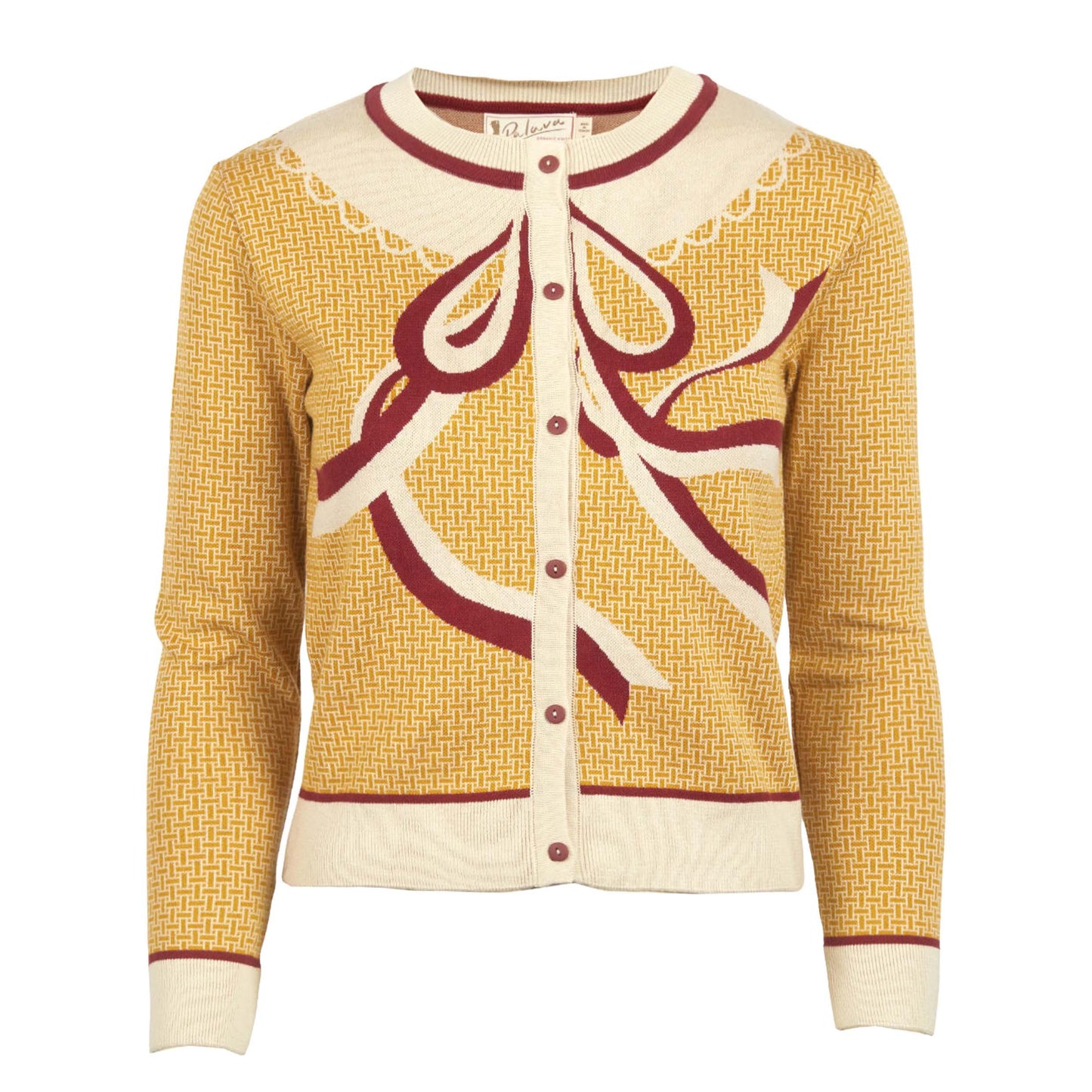 cardigan/ribbons/mustard