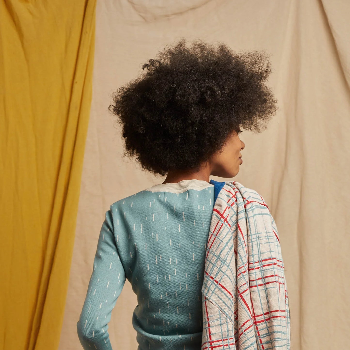 PALAVA レディース オーガニックコットン ニット alba/shirt and tie/mineral blue