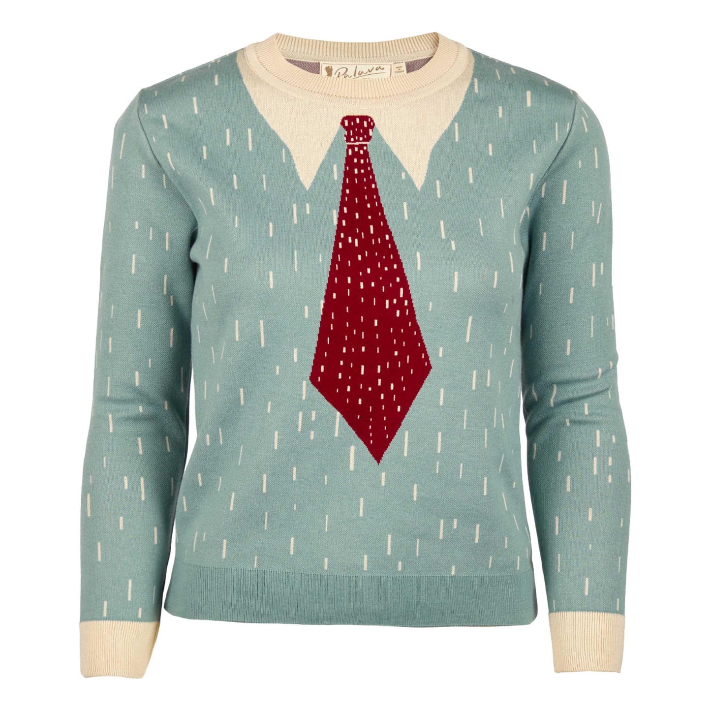 PALAVA レディース オーガニックコットン ニット alba/shirt and tie/mineral blue
