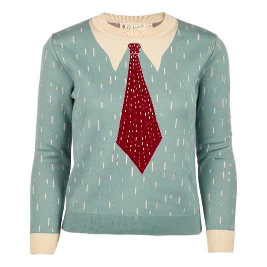 alba/shirt and tie/mineral blue