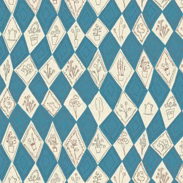 PALAVA ユニセックス コットンリネン シャツ kit/diamonds/teal