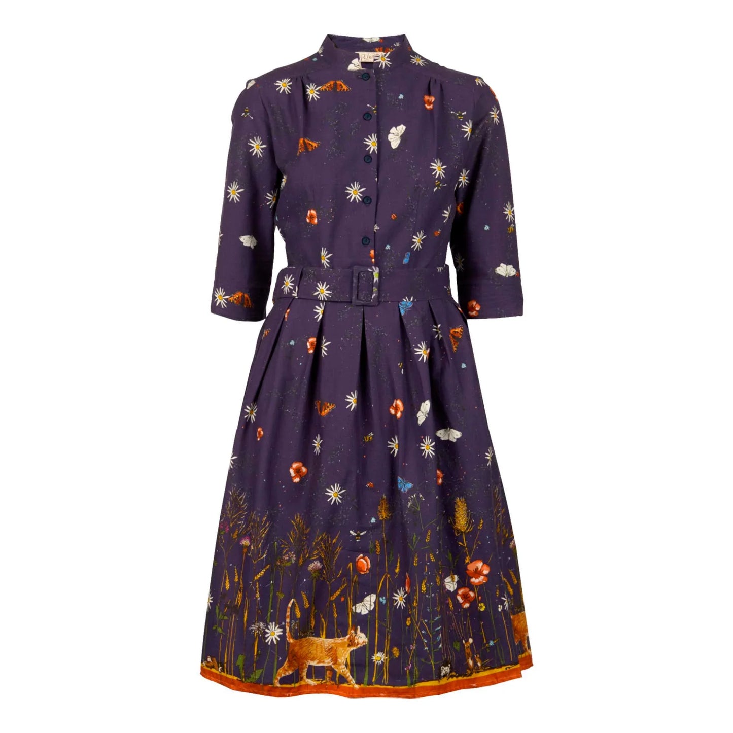 PALAVA レディース オーガニックコットン ドレス cynthia/cornfield/navy