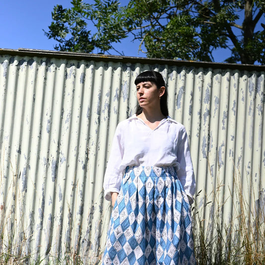 PALAVA レディース オーガニックコットン スカート florence/diamonds/teal