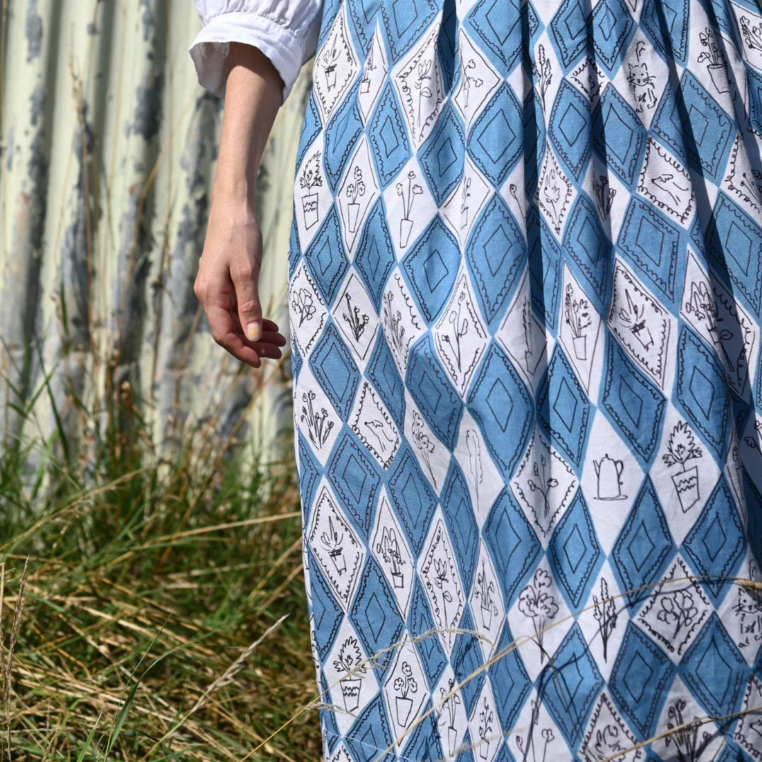 PALAVA レディース オーガニックコットン スカート florence/diamonds/teal