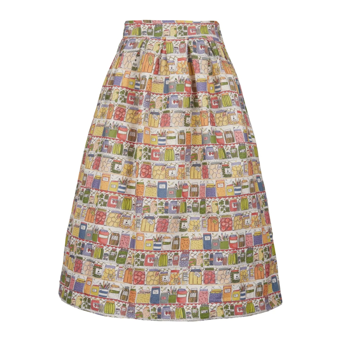 PALAVA レディース コットンリネン ロングスカート 総柄 (マルチカラー) Florence Pickle Jars