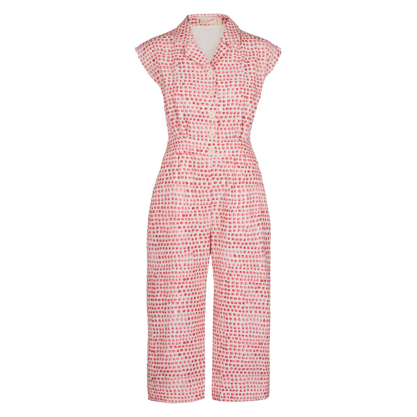 PALAVA レディース コットンリネン ジャンプスーツ francesca/thumb print/pink