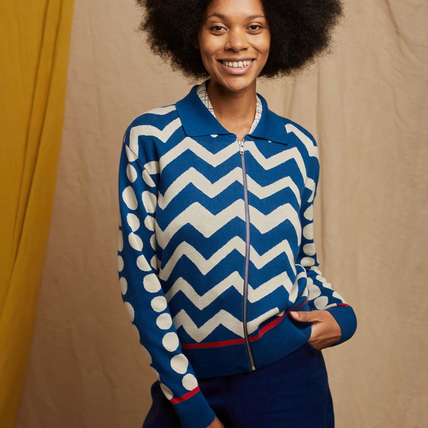 kate/spots and zig zag/blue