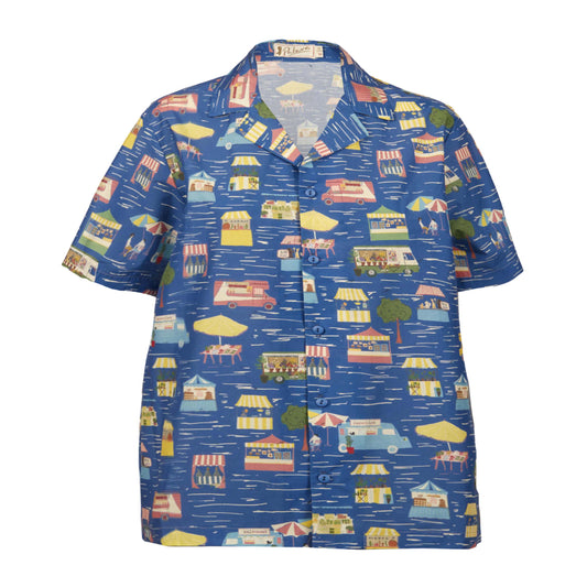 PALAVA ユニセックス オーガニックコットン シャツ kit/festival/blue