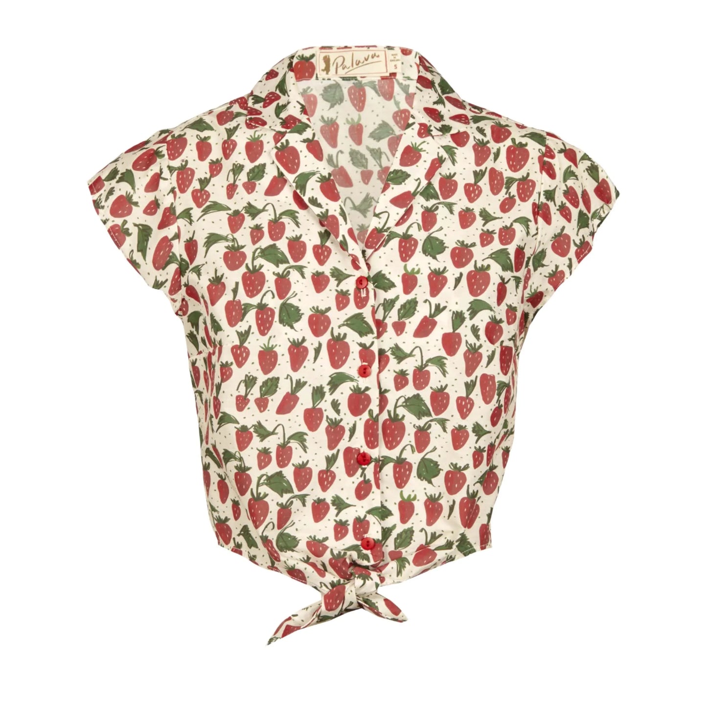 PALAVA レディース オーガニックコットン トップ peggy/strawberries/red
