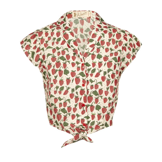 PALAVA レディース オーガニックコットン トップ peggy/strawberries/red
