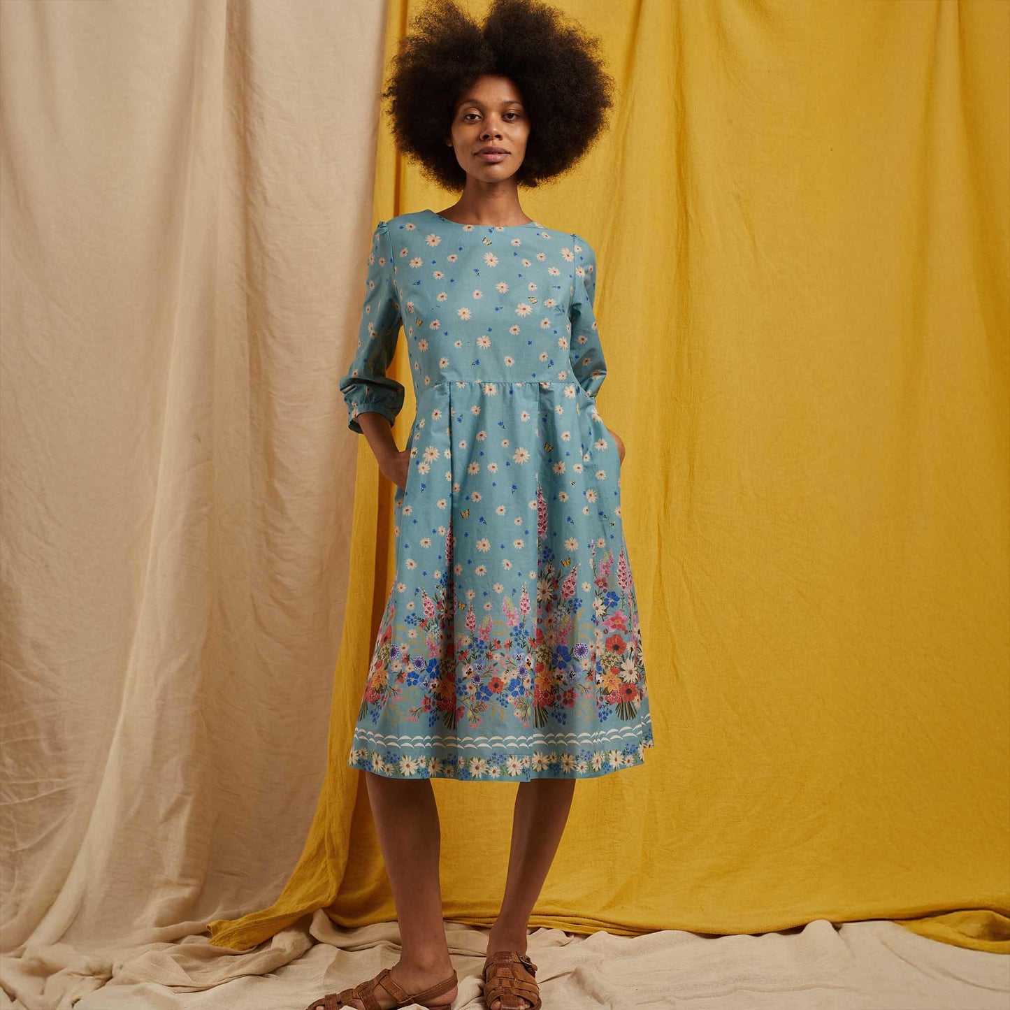 PALAVA レディース オーガニックコットン ドレス philippa/foxgloves/teal