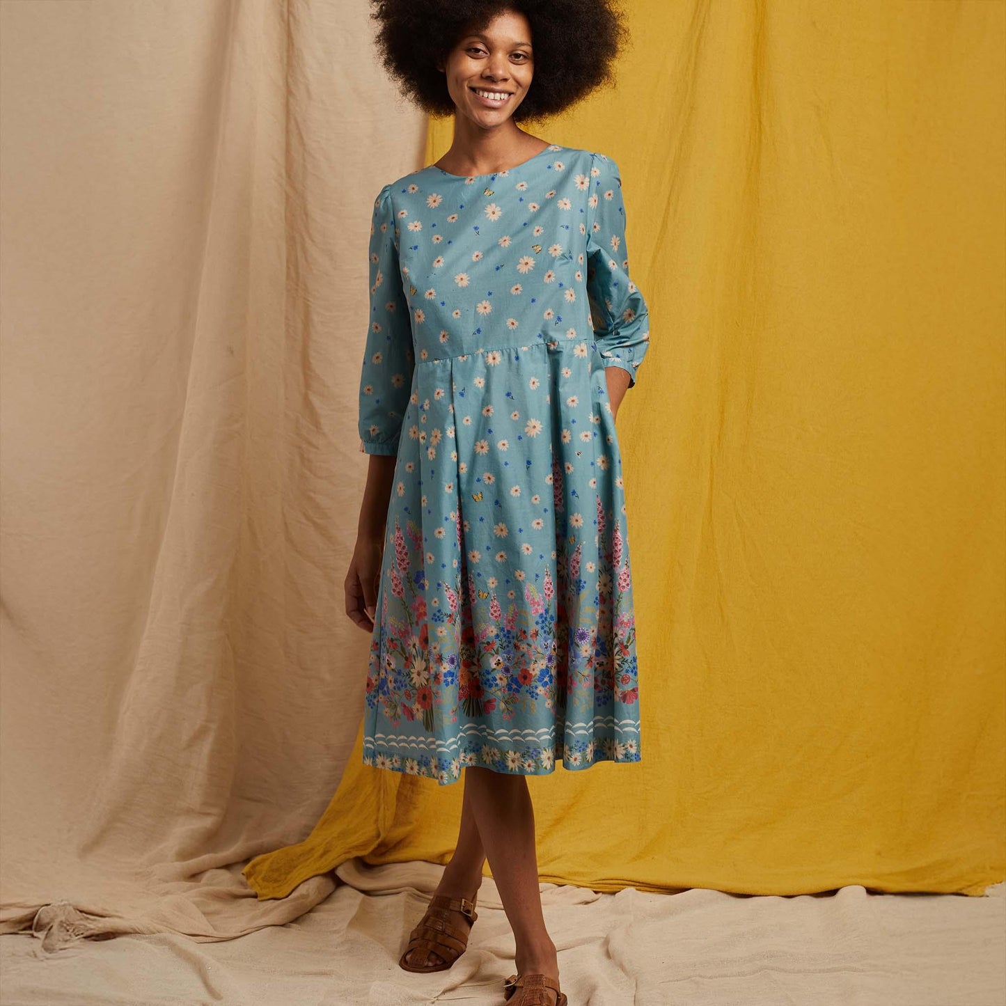 PALAVA レディース オーガニックコットン ドレス philippa/foxgloves/teal