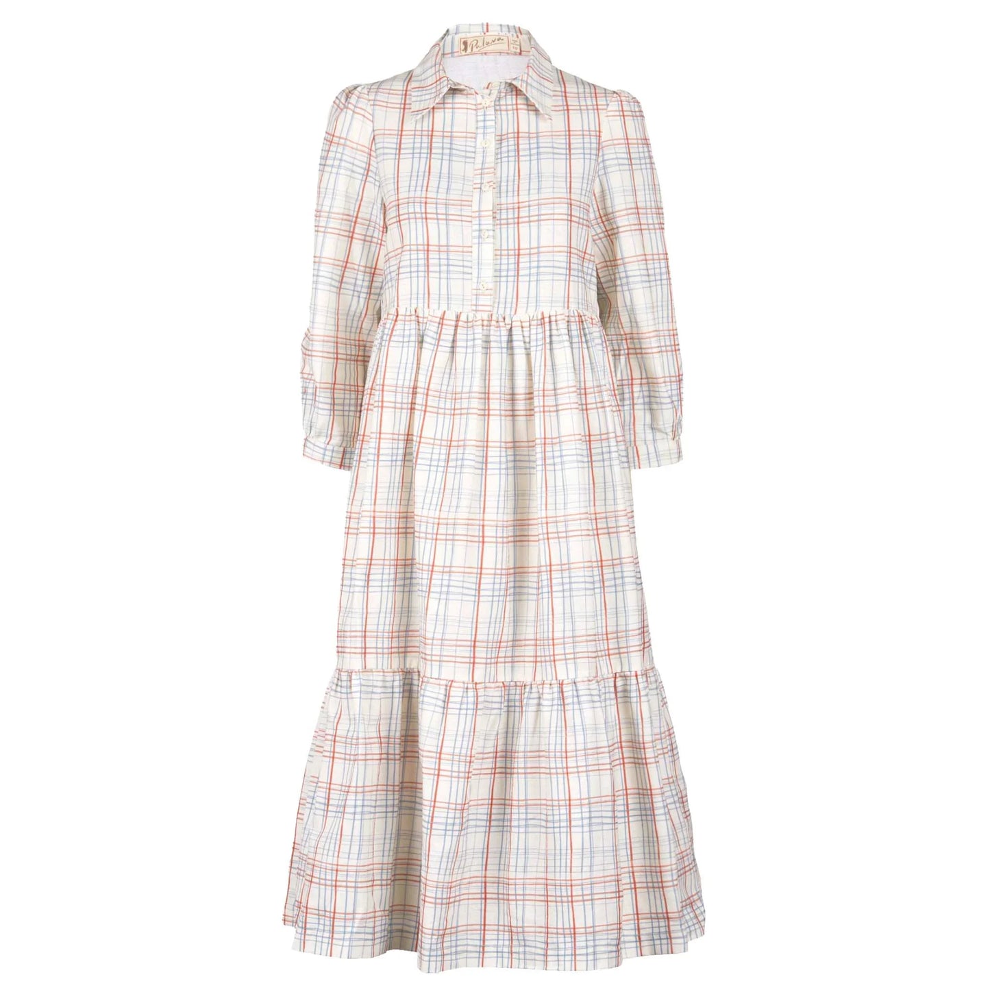 PALAVA レディース コットンリネン ドレス tabatha/folk check/cream