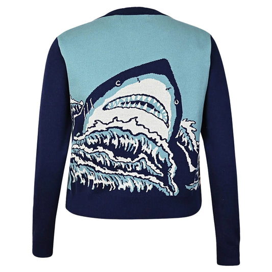 cardigan/shark/teal