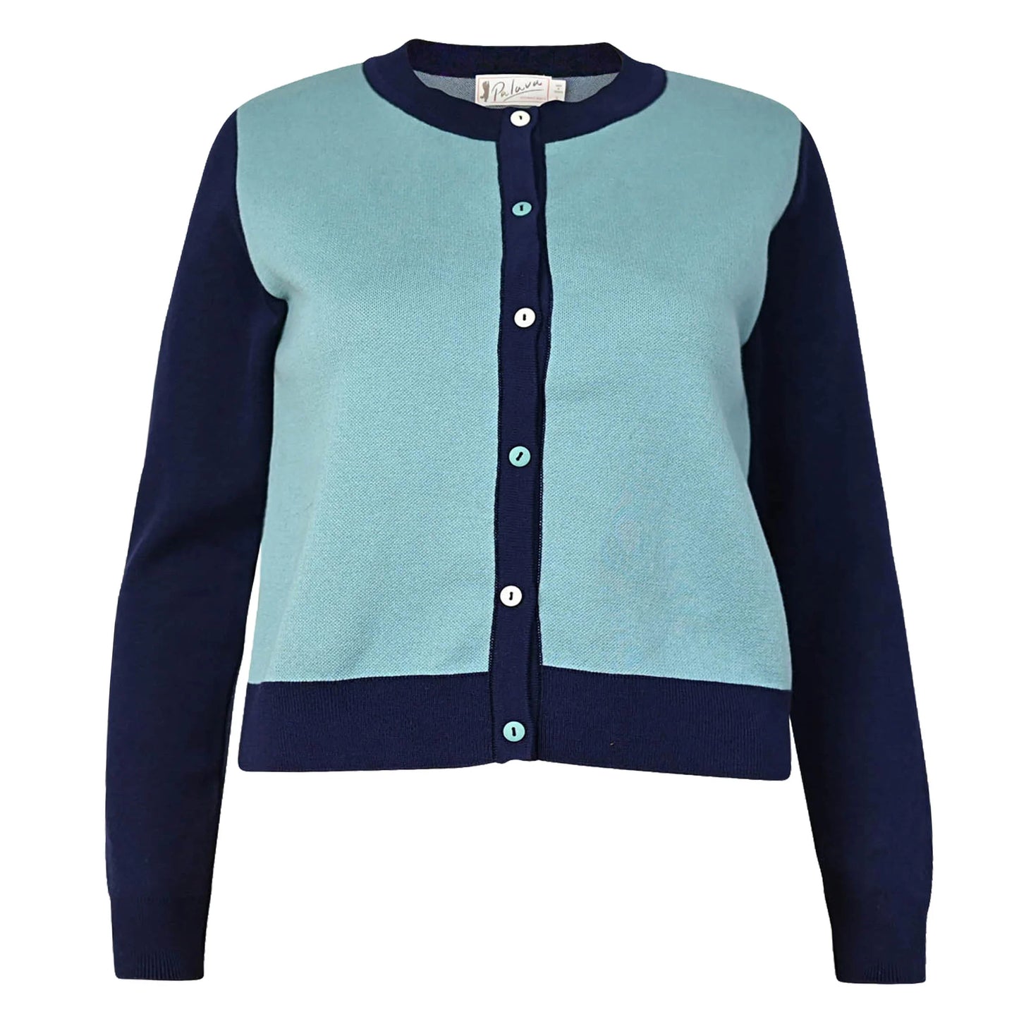 PALAVA レディース オーガニックコットン ニット cardigan/shark/teal