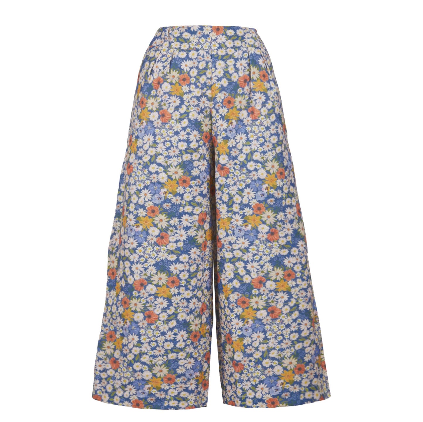 PALAVA レディース オーガニックコットン クロップドパンツ（トラウザーズ） 花柄 (マルチカラー) Edith Ditsy Daisy