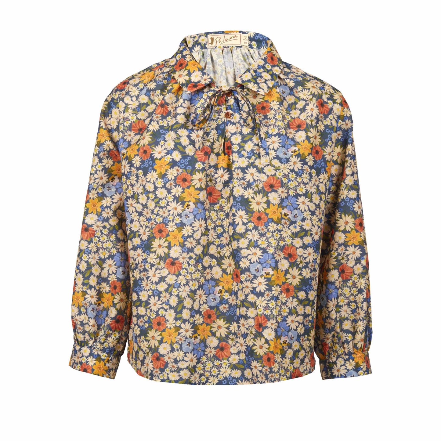 PALAVA レディース オーガニックコットン ブラウス 花柄 (マルチカラー x フラワープリント) Joan Floral
