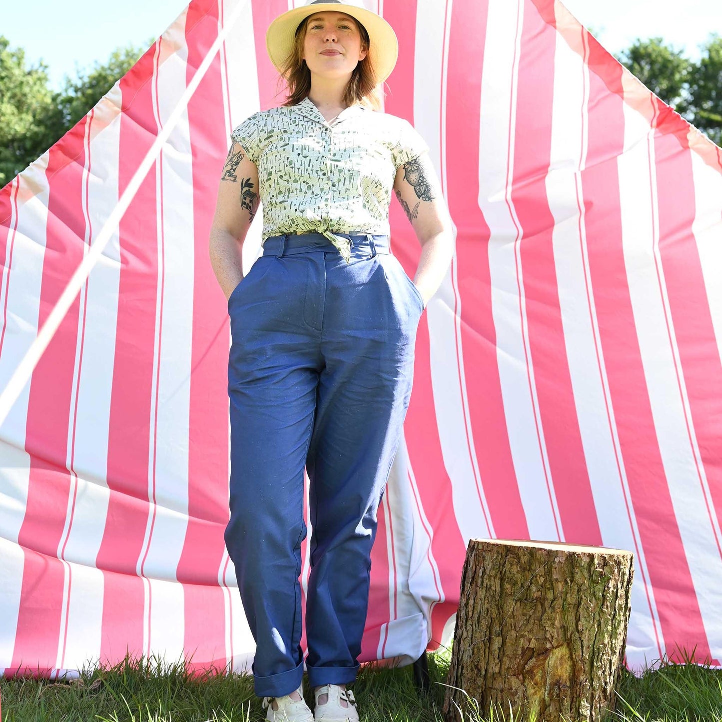 PALAVA レディース オーガニックコットン トップ peggy/tiny hardware/cream