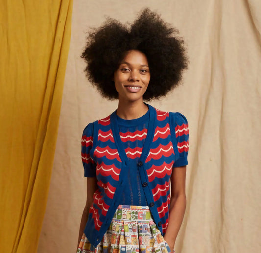 shirley waistcoat/marbled/blue