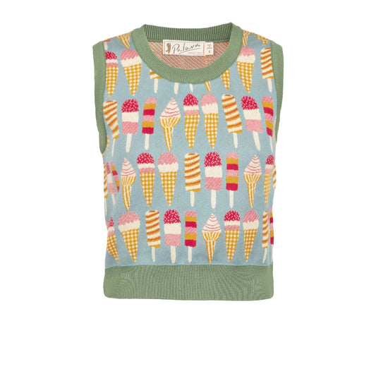 PALAVA レディース オーガニックコットン ニット shirley/ice creams/teal