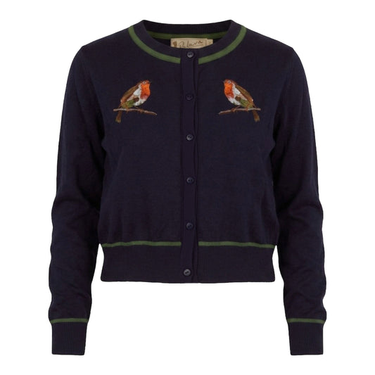 classic cardigan/robins/navy